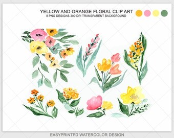 Watercolor Floral Clipart Watercolor Flowers Floral Clip