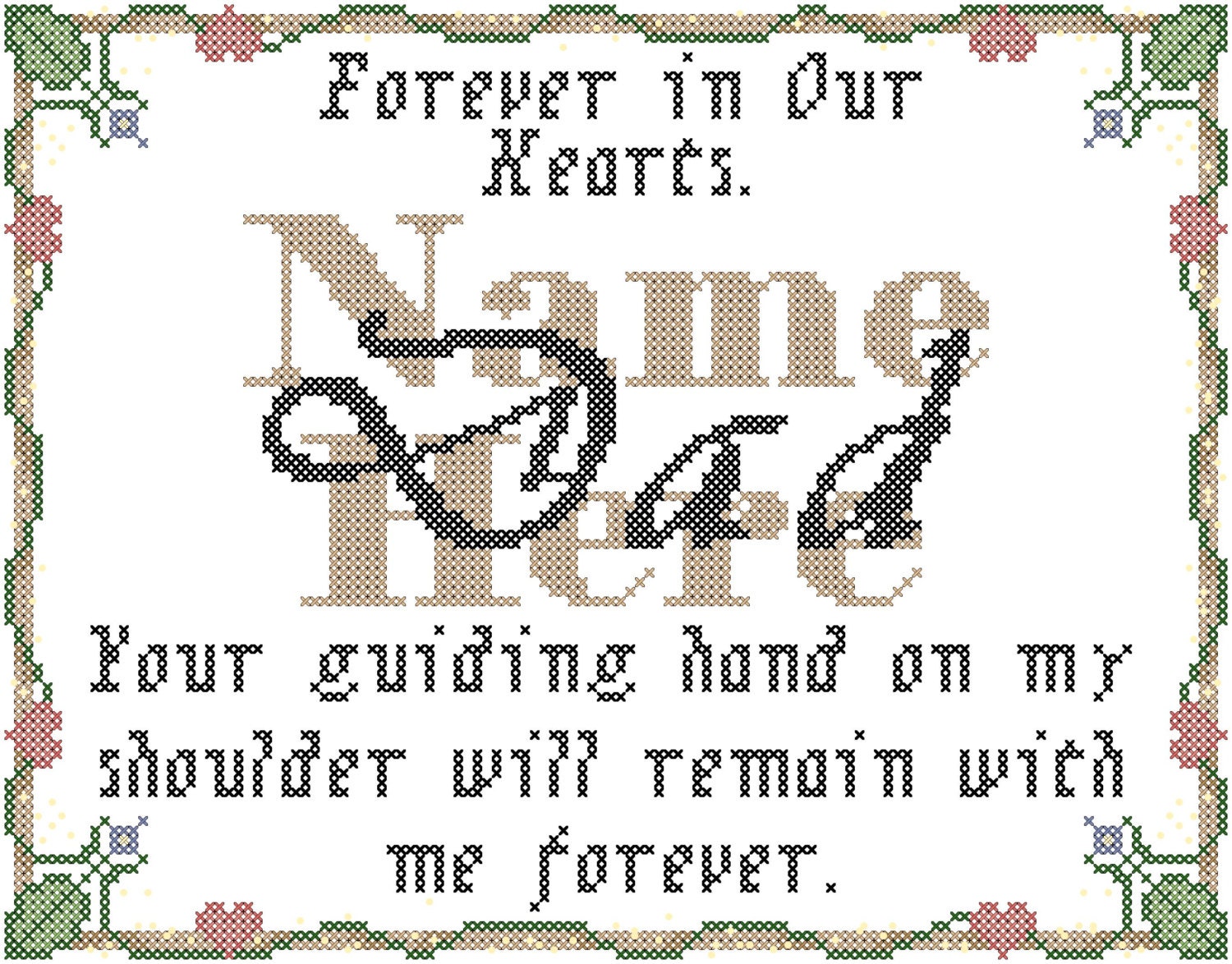 Cross Stitch Pattern In Honor of Dad Sweet Rememberance