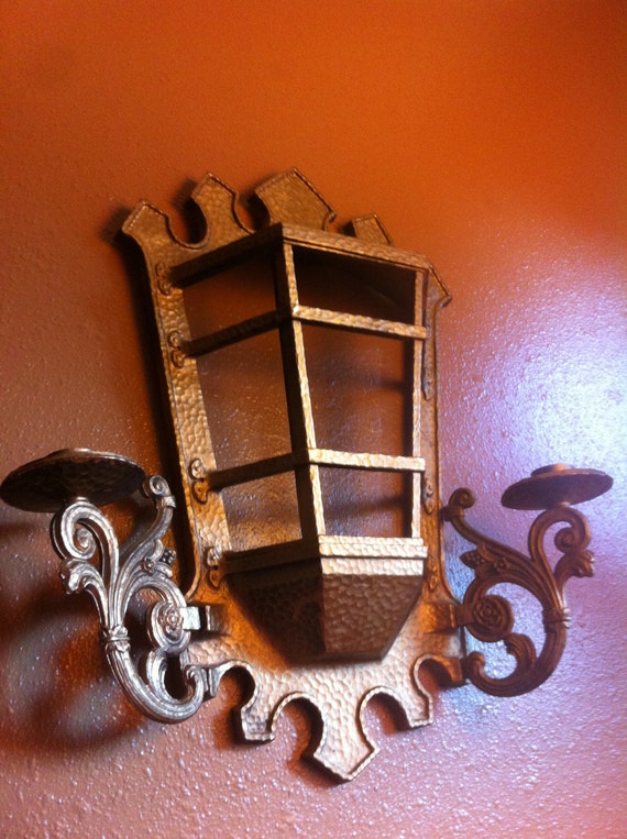 Lantern wall sconce double candle wall hanging gothic by ...