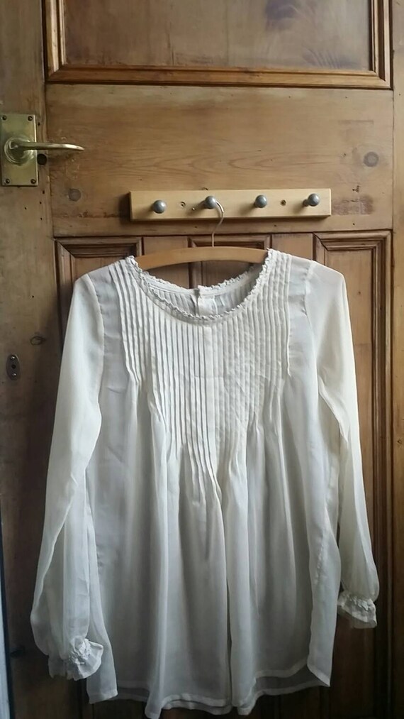 Vintage sheer gypsy peasant blouse womens by dollycalledtopsy