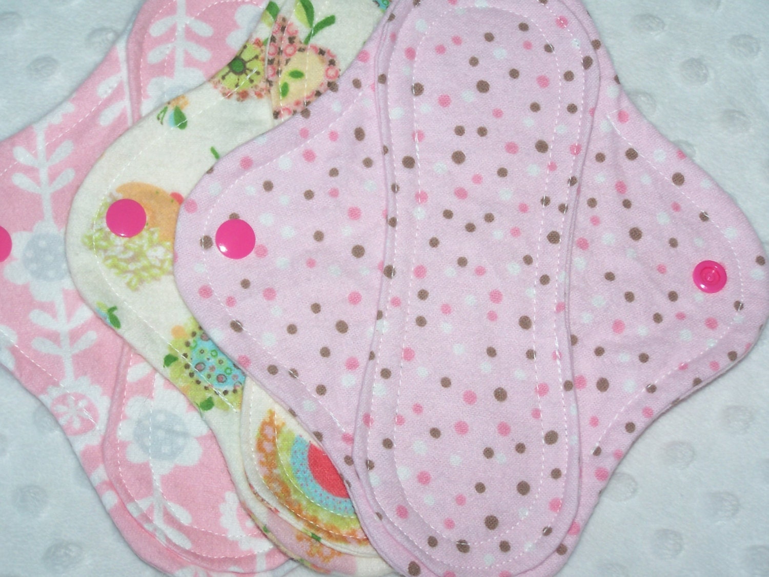 Set of 3 Menstrual panty liners with wings 8 inches