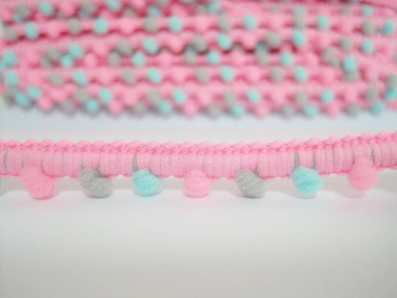 gray pom trim pom Trim Pom Pom Pom Trim, Pom Rainbow trim, (pom Colorful 0.5 size cm),