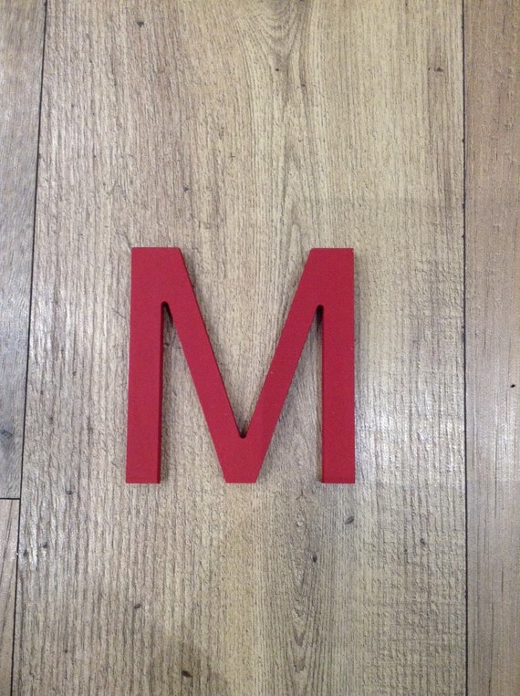 Handpainted Wooden Wall Letter M Ariel Font Various