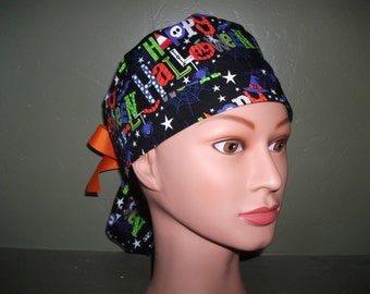 Halloween Ponytail scrub cap