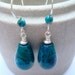 Teal earrings, dark turquoise earrings, sterling silver earrings, teal chrysocolla drop earrings, christmas gift idea