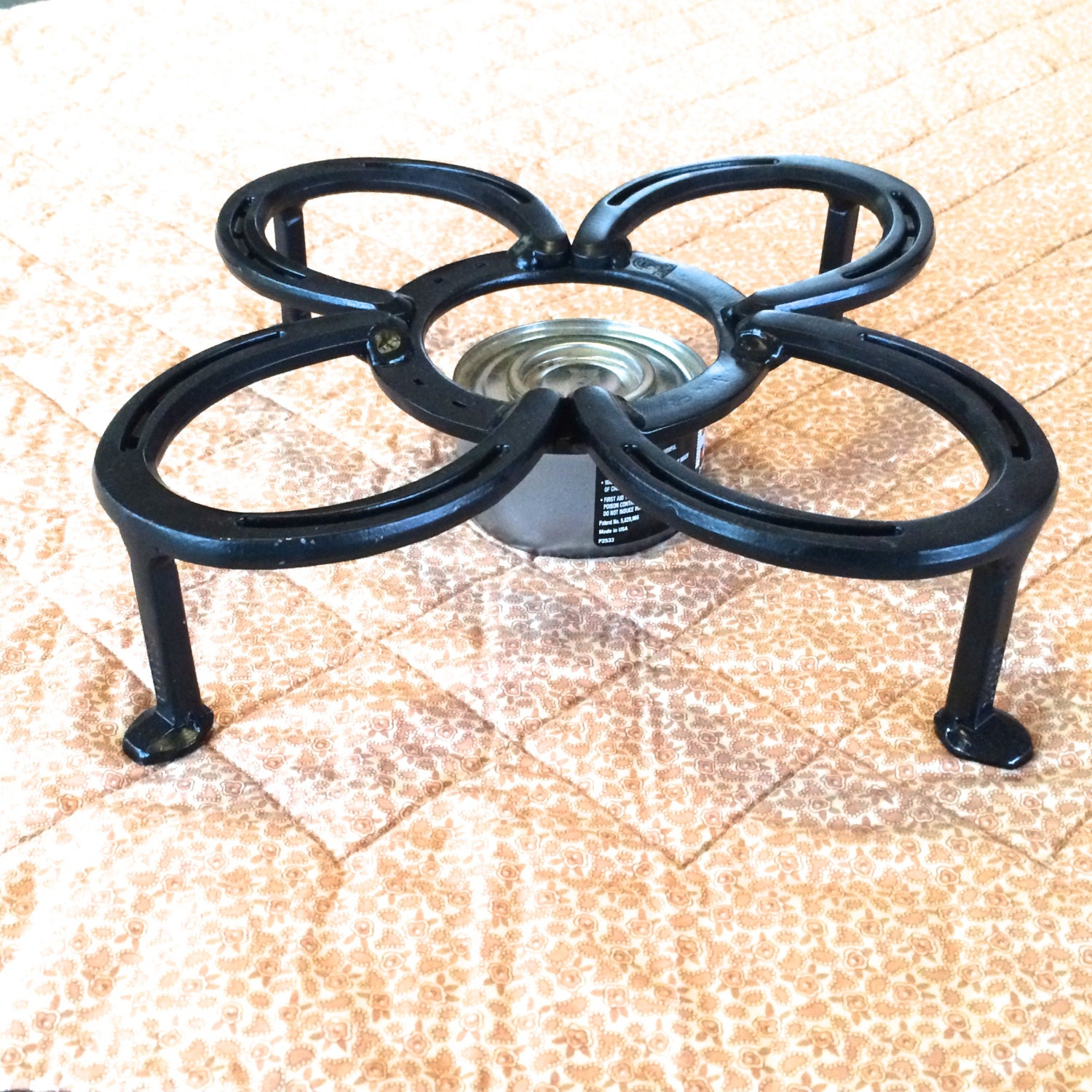 Cast iron pot stand great as fondue stand for sauces chili