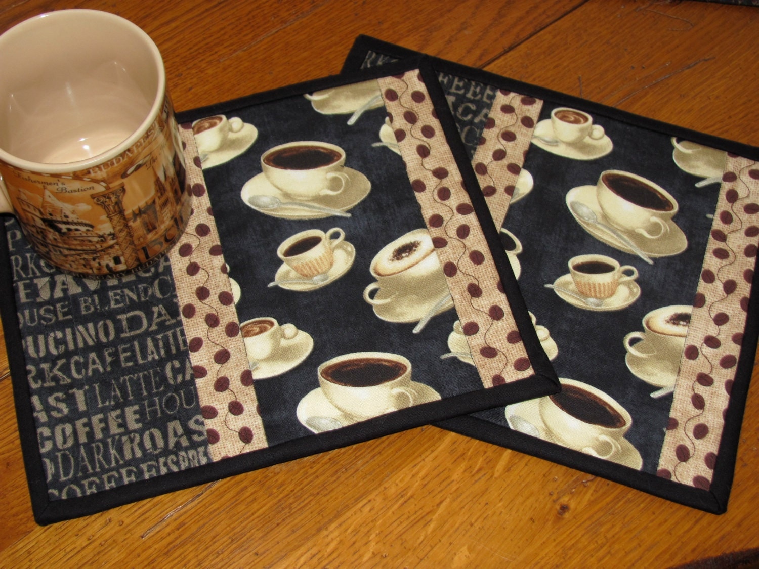 quilted-mug-rugs-coffee-term-theme-fabric-by-hiddenlakehomespuns