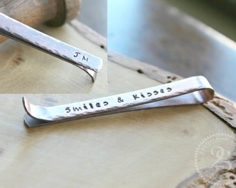 Personalized Tie Bar or Skinny Tie Bar, Men's Rustic Copper Tie Clip, Personalized Men's Gift, Mens Personalized Tie Bar - Jake Tie Bar