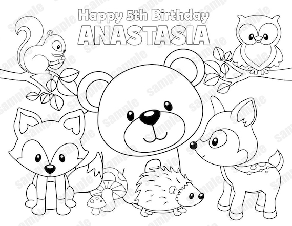 Cute Woodland Animals Coloring Pages