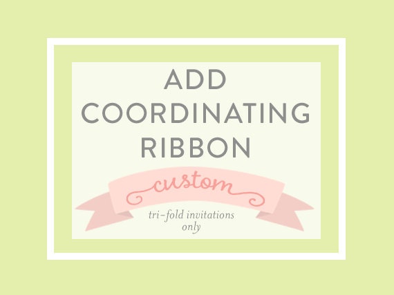 ADD RIBBON to Tri-fold Invitation, Custom Printed Option Il_570xn