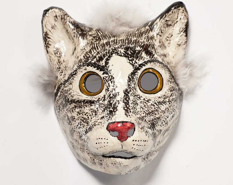 RESERVED FOR aainsley1's Paper mache cat mask by Jevgeniamasks