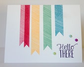 Rainbow Hello Card - Rainbow Banner Card - Thinking of You Card - Fun Hello Card - Best Friend Card