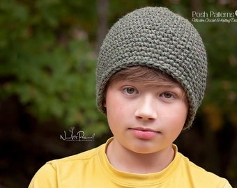 Crochet PATTERN - Easy Crochet Hat Pattern - Crochet Patterns for Men - Crochet Beanie Pattern - Includes 7 Sizes Newborn to Adult - PDF 199