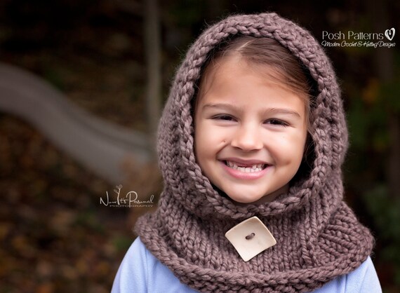Knit Knitting Hood Hooded  scarf    toddler   hooded Hooded    Cowl knitting pattern Pattern Scarf Cowl