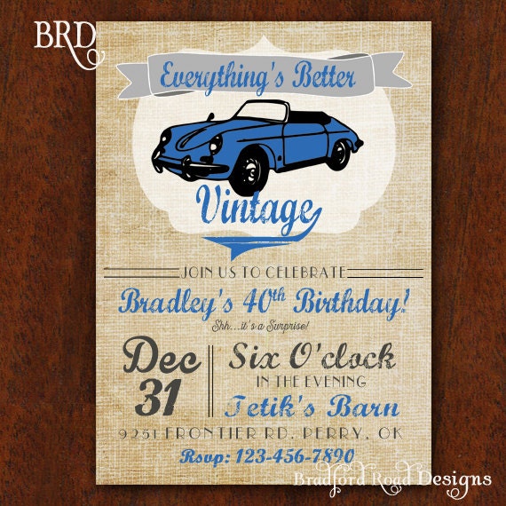 Antique Car Invitations 2