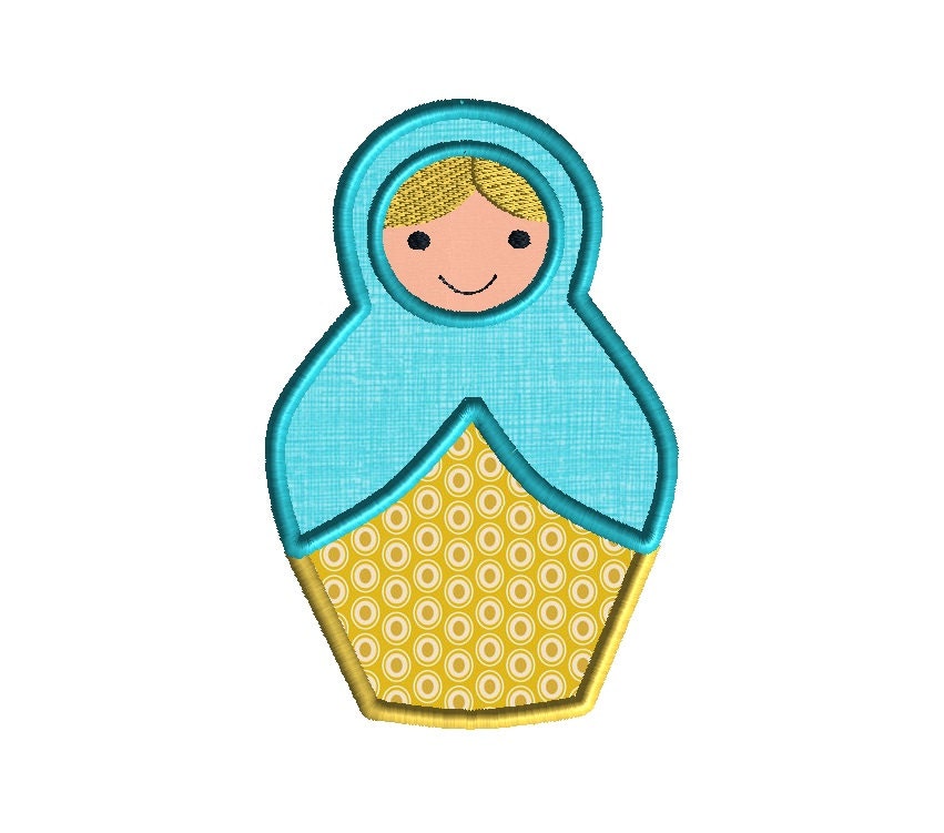 Russian Doll Applique Machine Embroidery by SewChaCha on Etsy