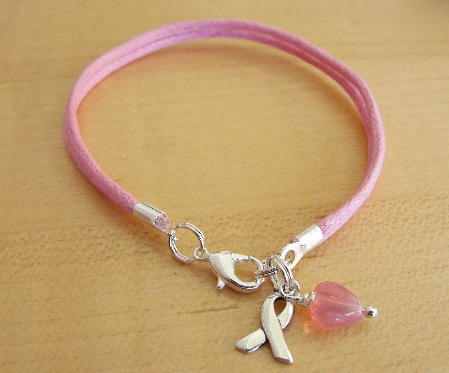 Pink Awareness Bracelet Cotton Breast Cancer Awareness