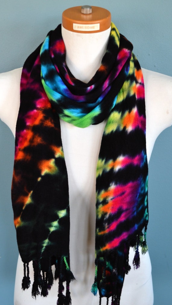 Hand Dyed Scarf Warm Scarf Tie Dye Scarf Winter by 2dye4designs