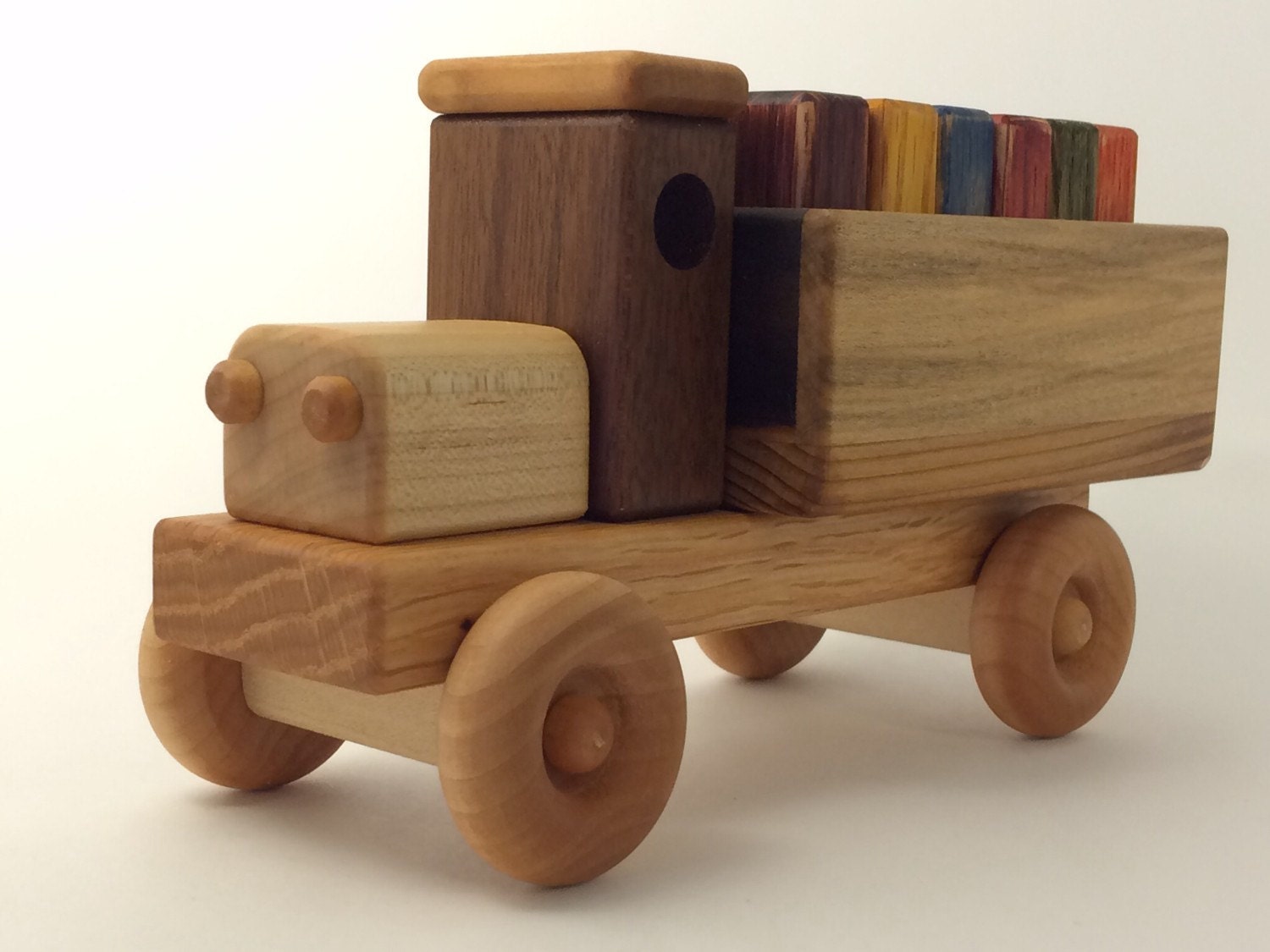 Wooden Toy Truck w/Colored Blocks