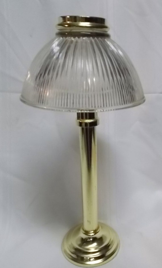 Candle Lamp Glass Shade Brass Candlestick Holder Parlor Light