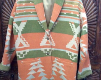 Chris O'Connell Spider Woman Design Vintage Native American Indian Coat