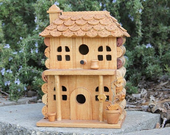 Porch Birdhouse, wood and wine corks