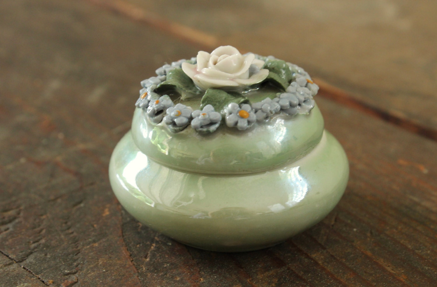 Vintage Porcelain Trinket Box Stamped Germany Haute Juice