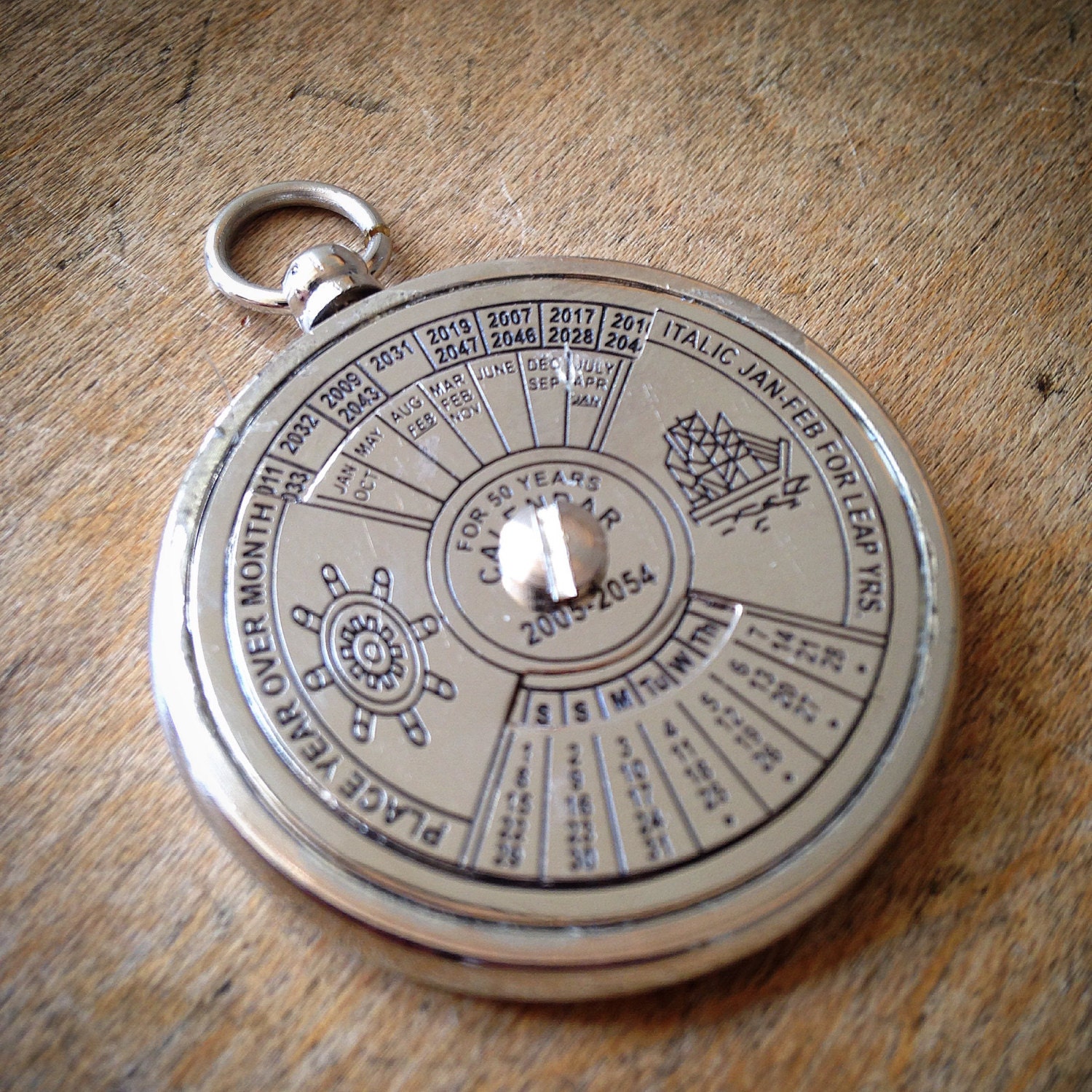 1 50 Year Perpetual Calendar Pendant Silver Really WORKS