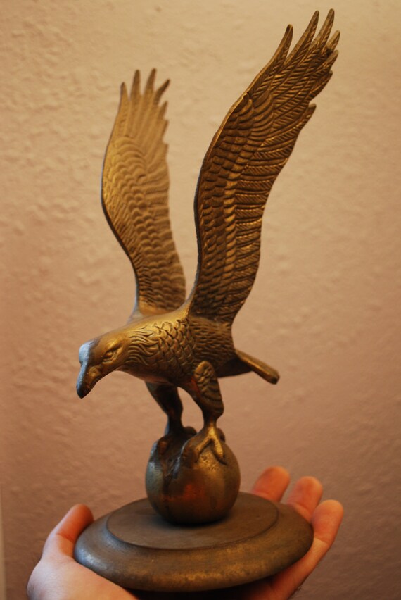 1940s Large Solid Brass Eagle Statue HUGE