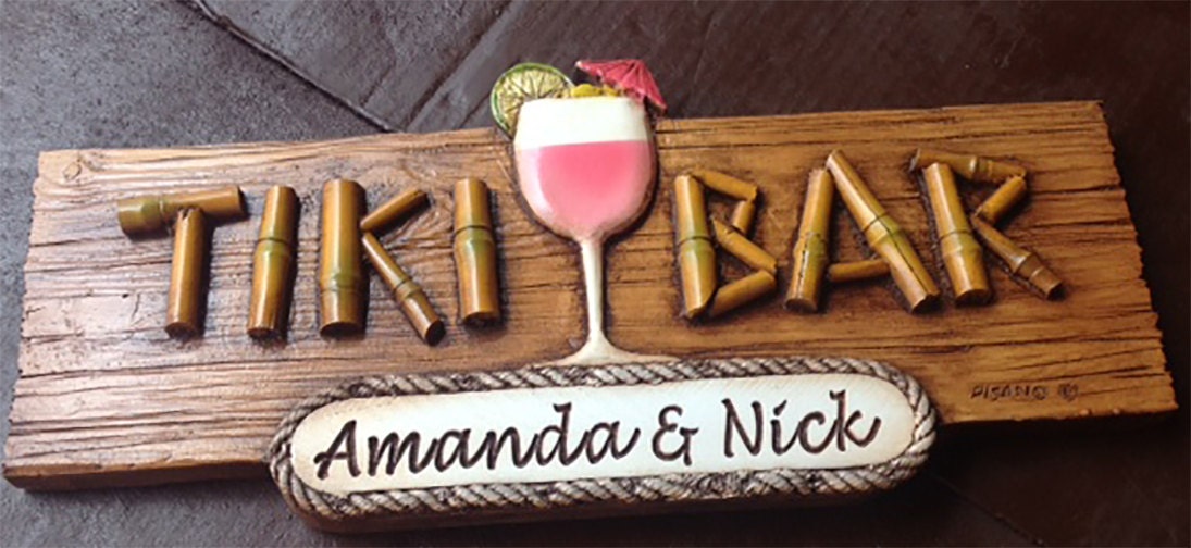 Personalized Tiki Bar Decor Sign