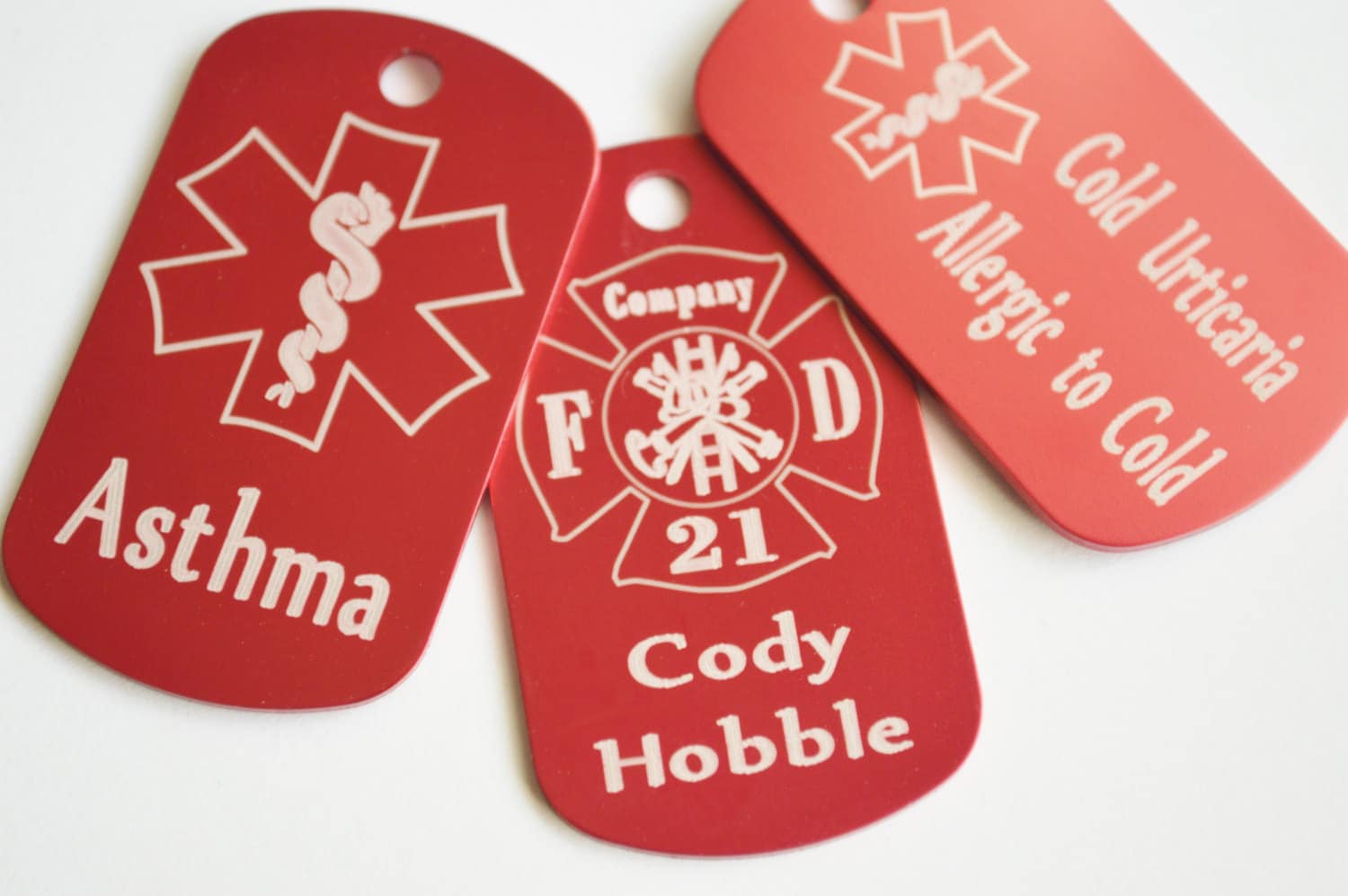 Medical Alert or EMS Dog Tag engraved dog tags asthma