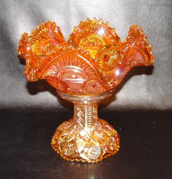 Imperial Glass Marigold Carnival 10 Ruffled Bowl With