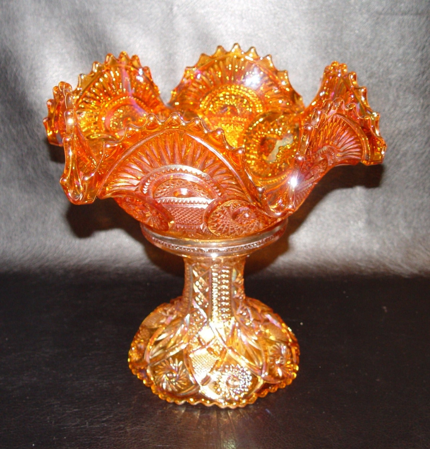 Imperial Glass Marigold Carnival 10 Ruffled Bowl with