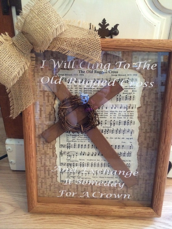 Items similar to The Old Rugged Cross Hymn 11 x 14 Wooden 