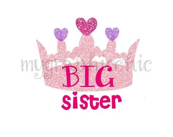 Printable Big Sister Crown | popular items for crown glitter on etsy Printable Big Sister Crown | popular items for crown glitter on etsy