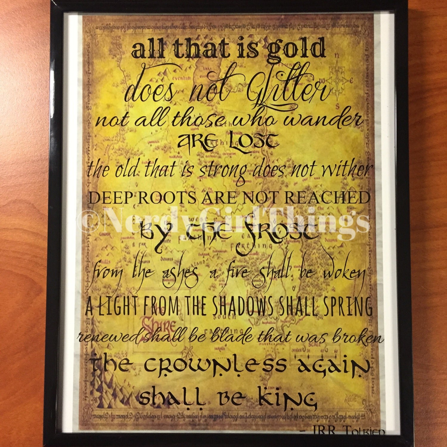 Lord of the Rings Poem Print from JRR Tolkien by GirlyTypography