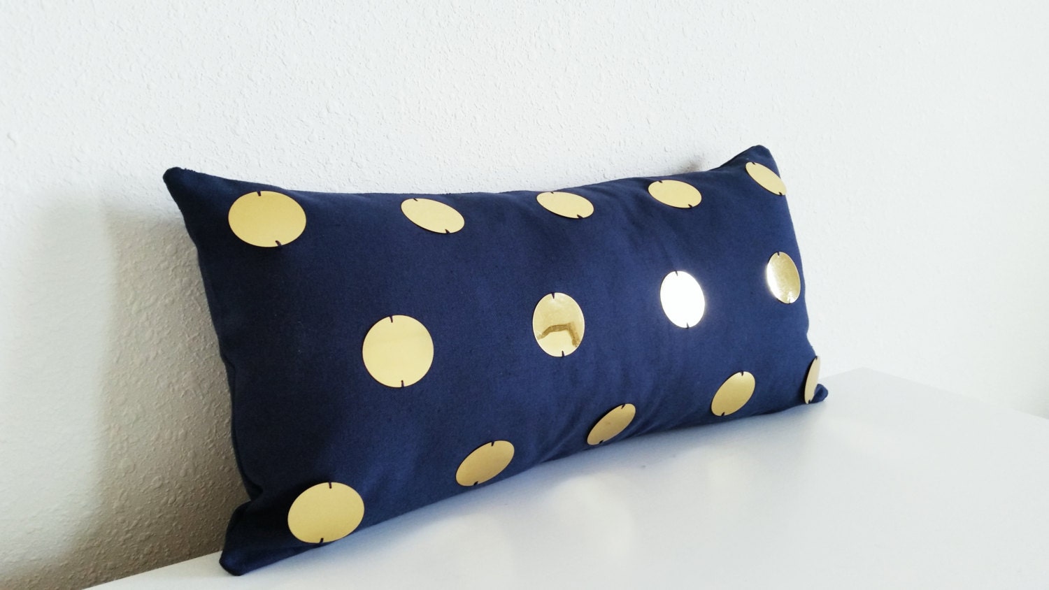 Gold Sequin Polka Dot Accent Pillow Cover/ 20x12 by TheDecorRoom