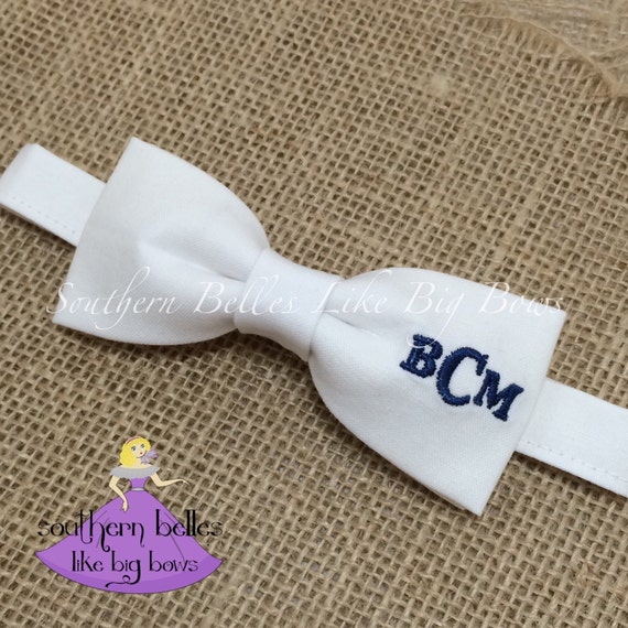 Items similar to Monogrammed Baby Bow Tie, Baby Bow Tie, Bow Tie with