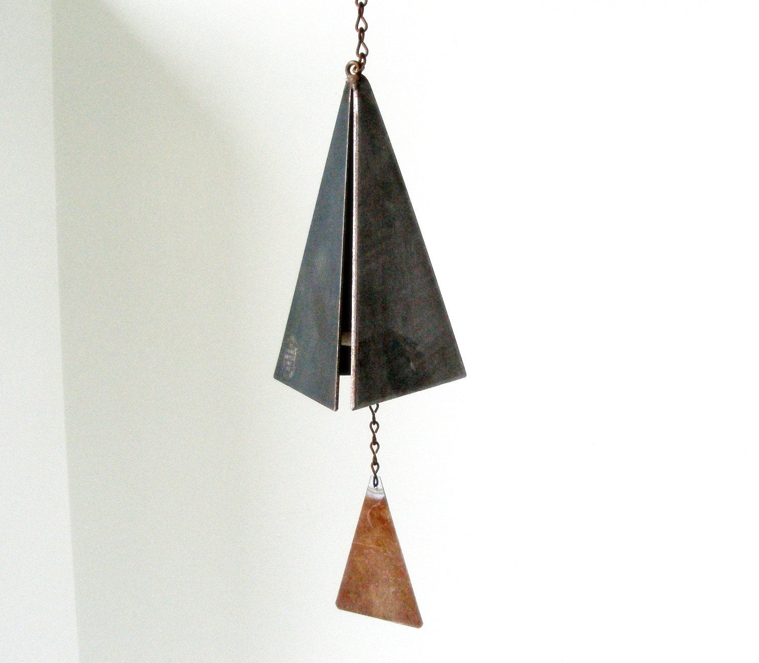 Vtg 1970s CONIFF WIND BELL Chimes 14in Hand Crafted Iron