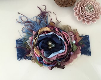 Baby Headband- Matilda Jane Headband- Blue Baby Headband- Girls Headband- Avry Couture Creations