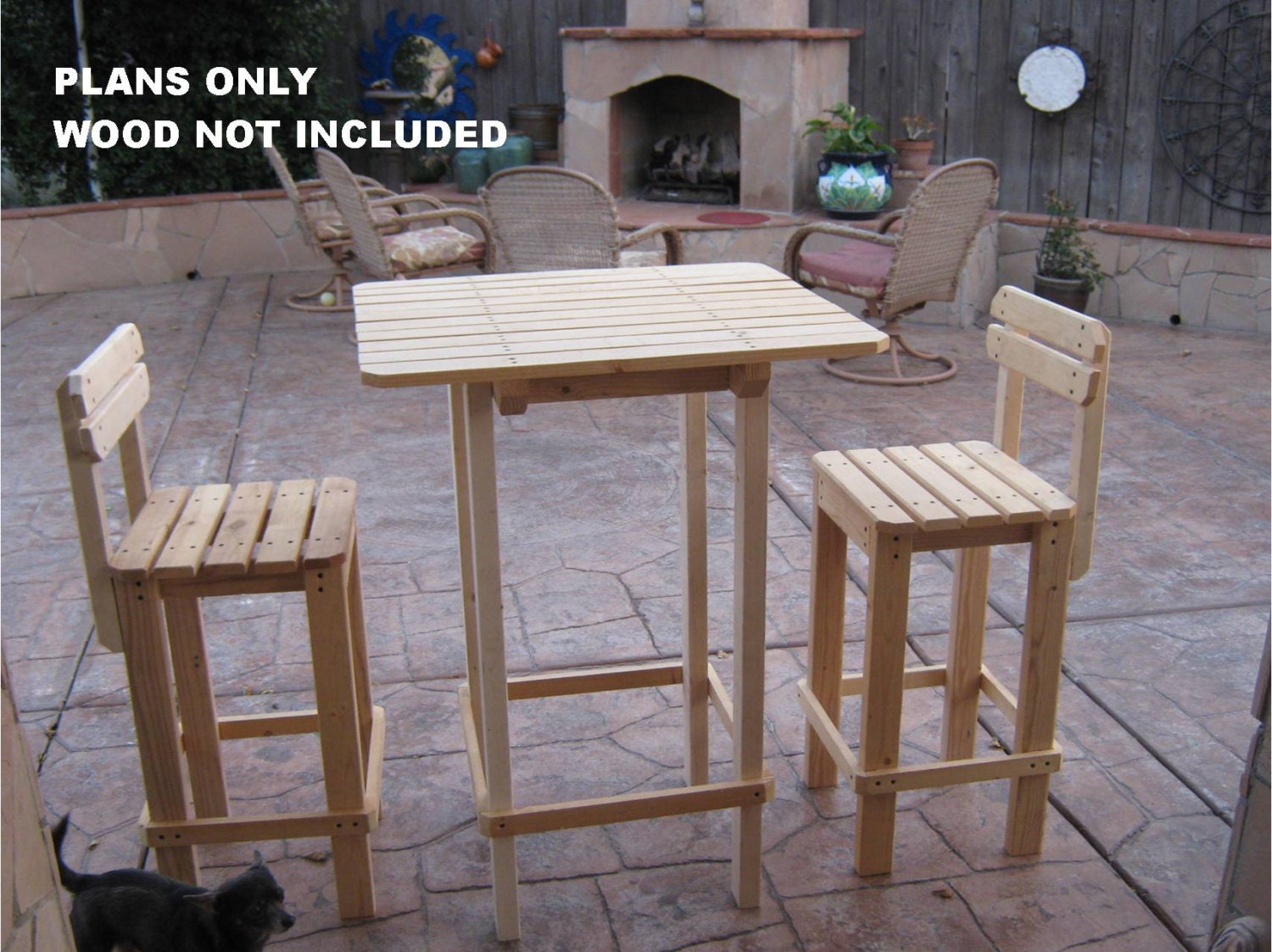 DIY PLANS to make Bar Table and Stool Set Outdoor