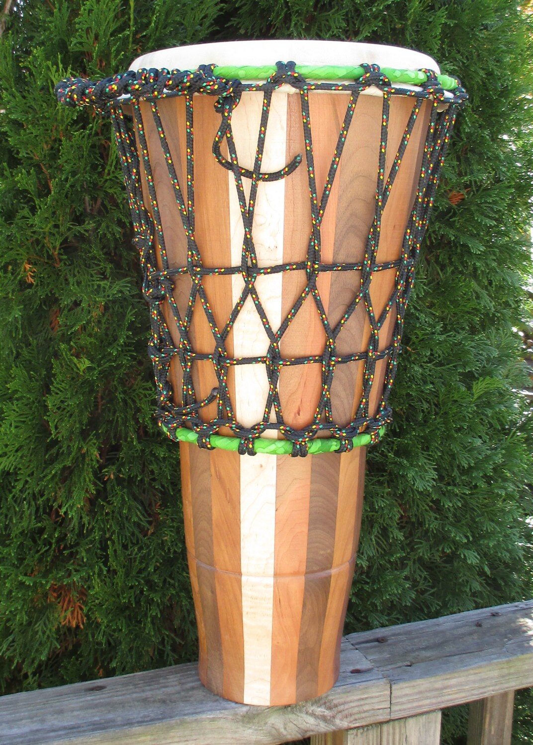 Handmade 9 1/2 Walnut Cherry and Maple Ashiko Drum