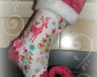 Christmas stocking with personalized name tag - elf stocking