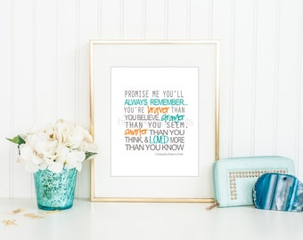 8 x 10 Nursery Print - Baby Art, Children Decor, Baby Shower Gift (Promise me)