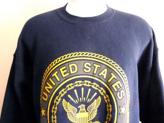vintage 80's 90's United States US Navy hoodie graphic