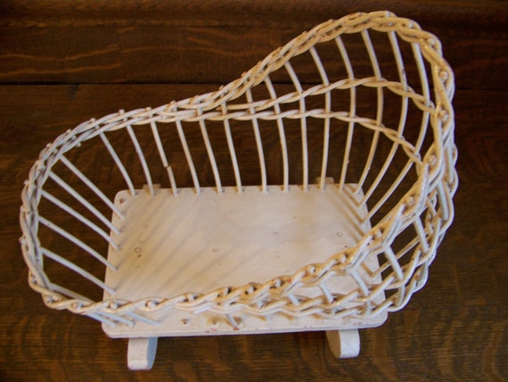 white doll cradle