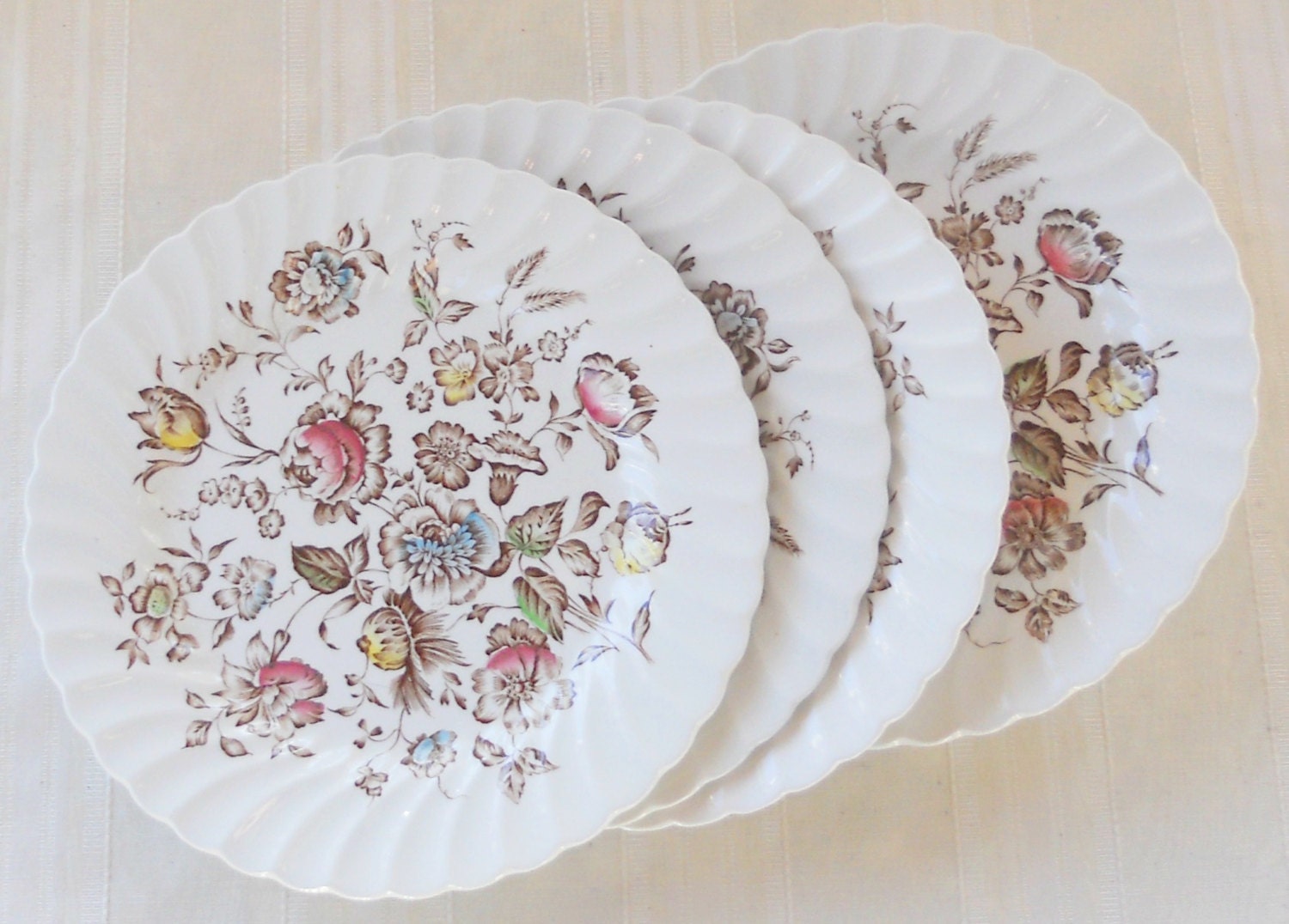 Vintage Johnson Brothers Staffordshire Bouquet Dinner Plates