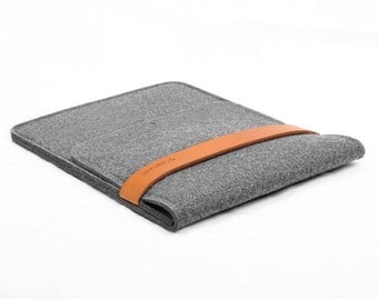 iPad Case iPad Sleeve Tablet Case Wool Felt Tablet Case with Italian Thick Leather Strap for iPad Air 1 2 Christmas Gift