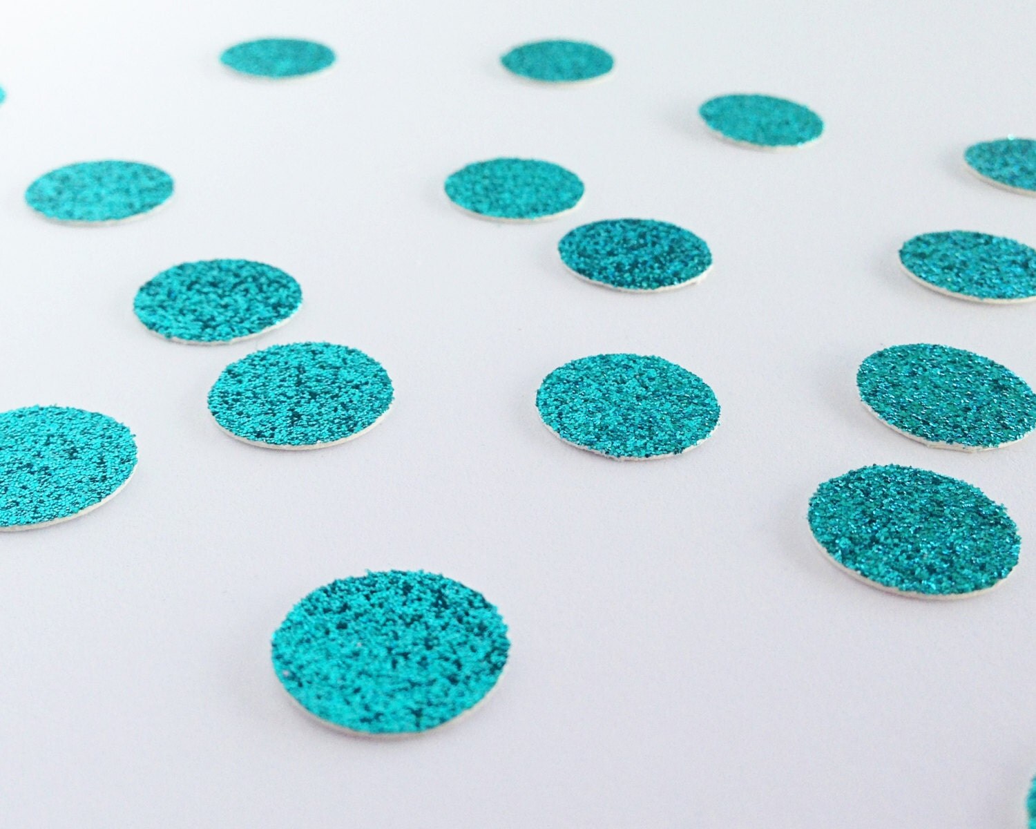 100 Blue Glitter Circle Confetti 1/2 by tenderlovecardstock