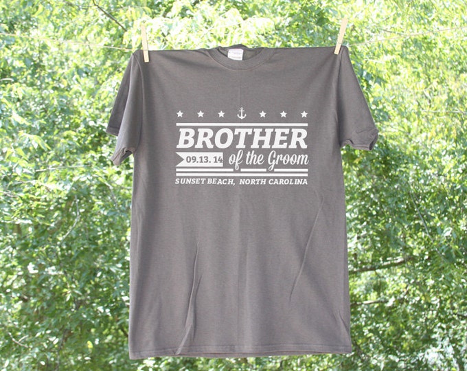 Brother of the Groom Stars and Stripes Wedding Party Shirt : Bachelor Party Shirt / Bridal Party Shirt